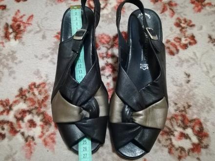 Sandály 42 čierno-hnedé s poštou, 42