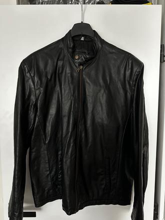 Vintage čierna kožená bunda, l