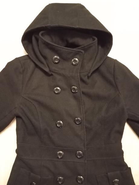 Čierny dámsky kabát s/m, s