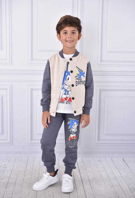 3 dielny set sonic tmavošedý, 104 / 110