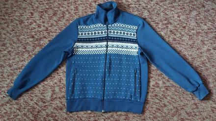 Modrý dámsky sveter na zips, m