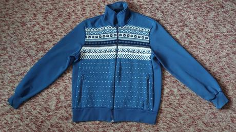 Modrý dámsky sveter na zips, m