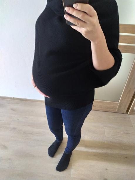 Predĺžený teply svetrík pre tehulku, m