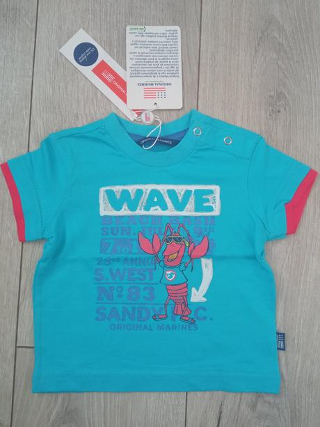 Chlapčenské modré tričko krátky rukáv (6-9 mes.), original marines,68 / 74