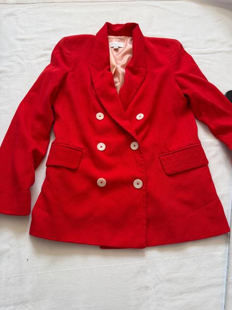 Červený dvojradový blazer springfield, m