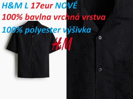 Košeľa hm čierna, h&m,l