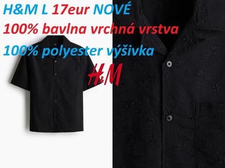 Košeľa hm čierna, h&m,l