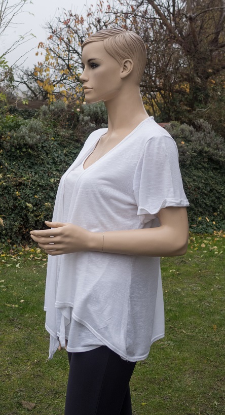 Biele dvojvrstvové tričko, 40