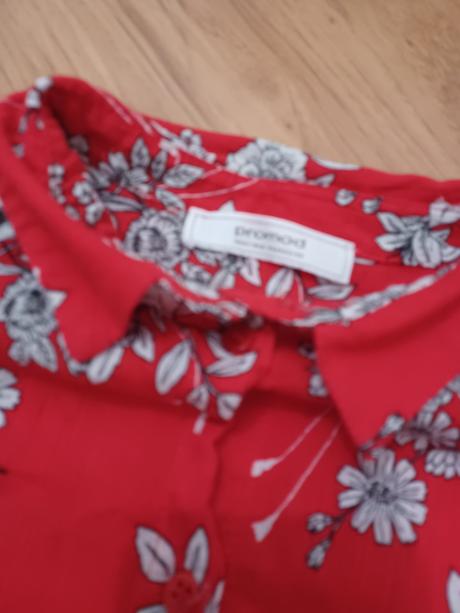 Červená kvetovaná košeľa, promod,m