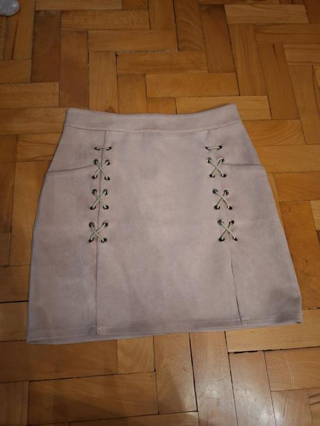 Semišová mini sukňa, m