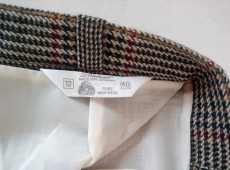 Károvaná vlnená sukňa s/m, 38