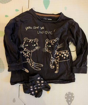 Set tričiek s dlhým rukávom a ponožiek s pančuškam, 86