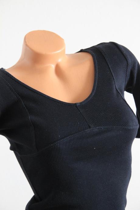 Čierny elastický body top, xs, xs
