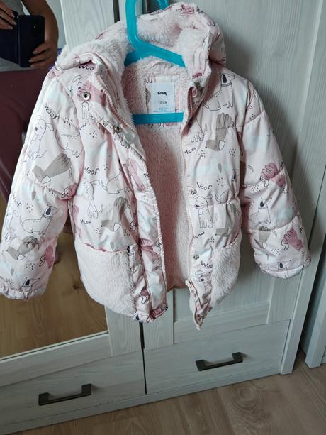 Ružová úžasná vyteplená bunda, mám 104 aj 110/116, sinsay,110