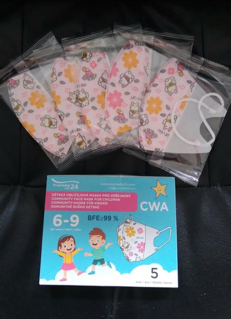 Detské rúško respirátor 5 kusov spolu, 