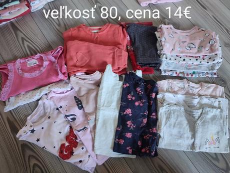 Mix oblečenia pre dievčatko veľkosť 80, 68–80