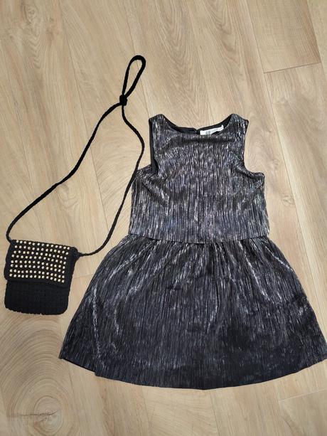 Trblietave elegantne saty+kabelka na mobil, h&m,134