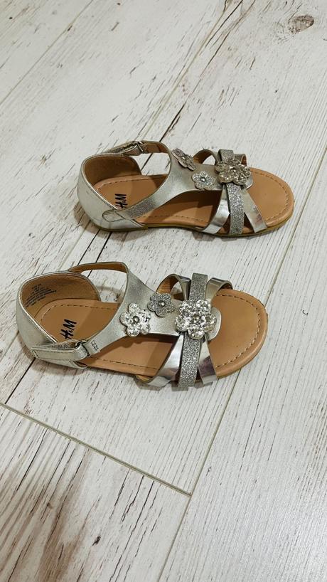 Strieborne sandale 26 h&m, h&m,26