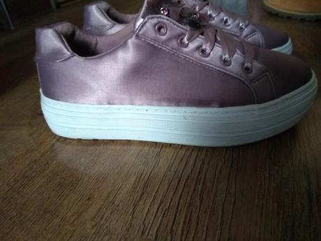 Saténové tenisky na platforme, 38