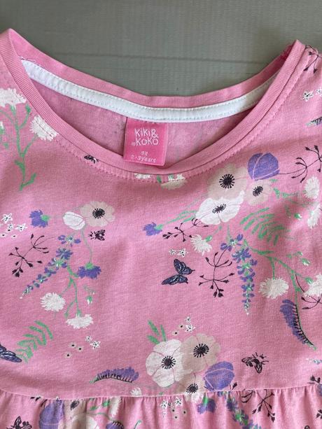 Letne saty, ruzove s kvietkami, kiki&koko,98