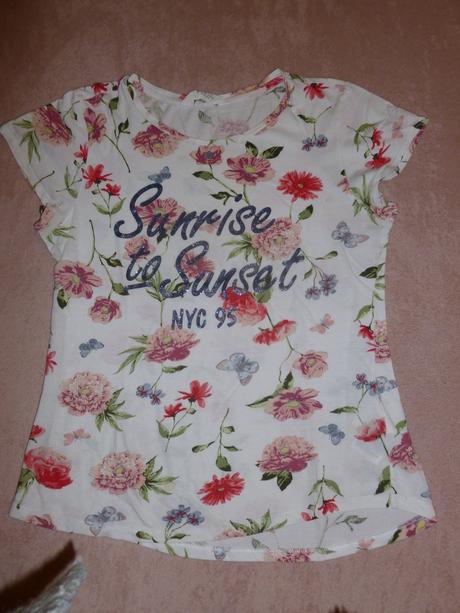 Kvetinkové tričko, h&m,170