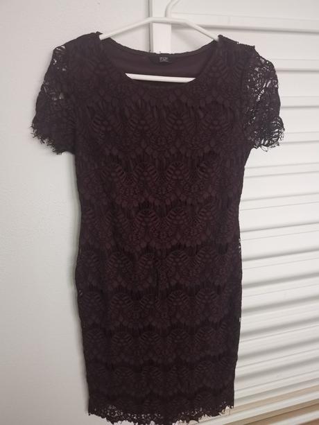 Čipkované šaty tmavofialové, f&f,s