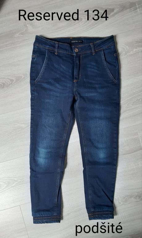 Podšité jeansy reserved 134, ako nové, h&m,134