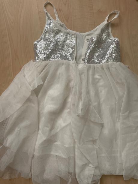 Šaty biele 6-7 rokov, h&m,122