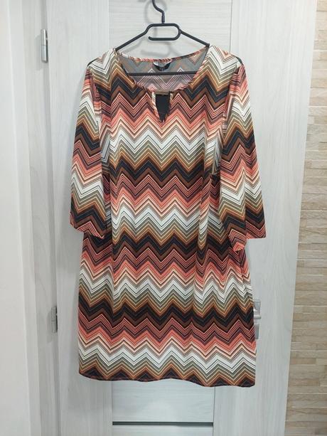 Štýlové vzorované šaty f&f s retro cik-cak vzorom, f&f,5xl