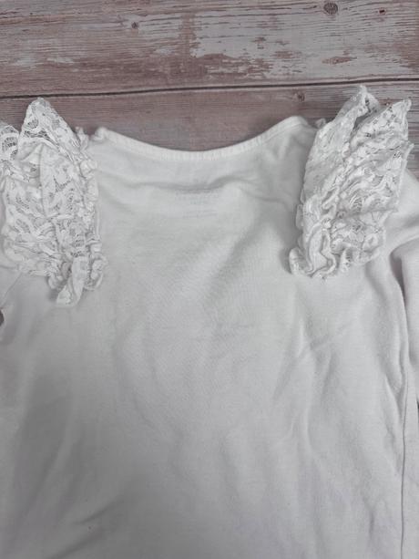 H&m biele tričko s čipkou, h&m,98