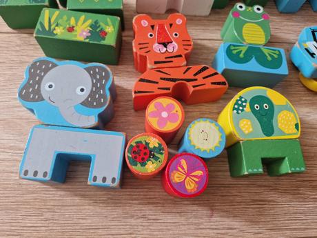 Drevené kocky zvieratka, 