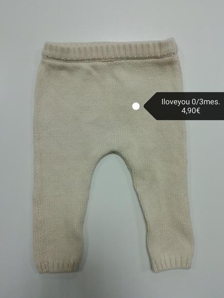 Krémové pletené svetríkové nohavice, 62