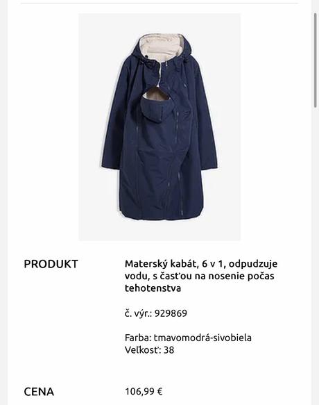 Kabát pre tehotné a na nosenie, bonprix,38