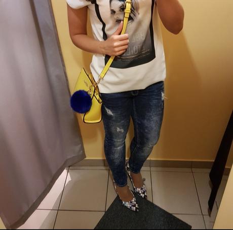 Slim skinny rifle s dierami, m