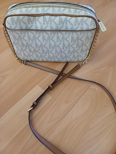 Kabelka michael michael kors béžová farba, michael kors