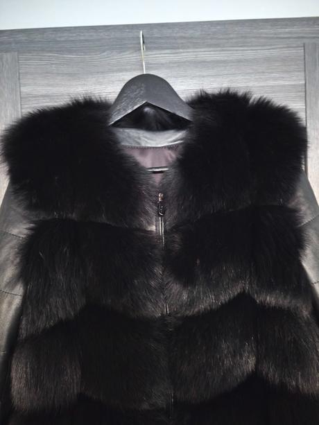 Kozeny kabat s pravou hustou kozusinou z lisky, m