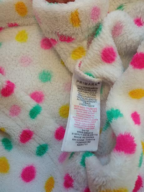 Froté bodkovaný teplý hrubý spodný diel pyžama, primark,152