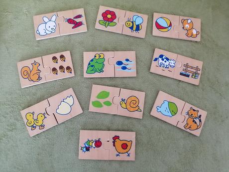 2 dielne drevené puzzle v drevenej krabičke, 