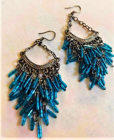 Extravagantné visiace korálková náušnice, 