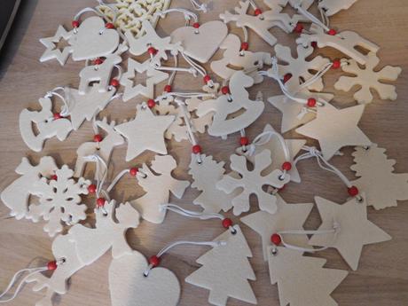 Filcové vianočné ozdoby viac kusov, nové,, 