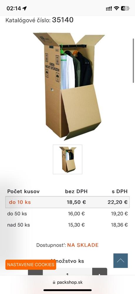 Krabica s vesiakom na saty box na saty, 