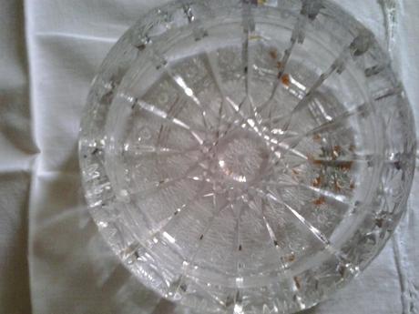 Okrúhly kryštálový popolník bohemia, 