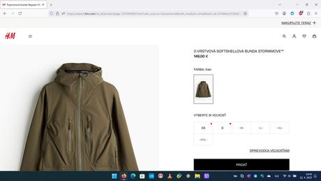 3-vrstvová softshellová bunda hm kaki, h&m,l