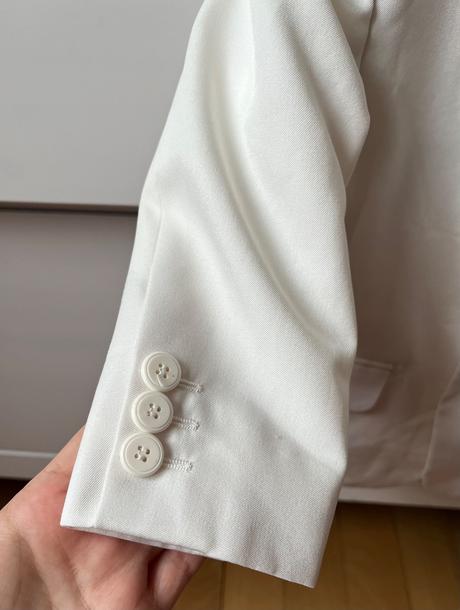 Biele detské unisex sako, 3 - 4 roky, 104