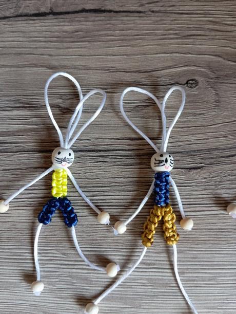Macrame zajaciky na velku noc, 