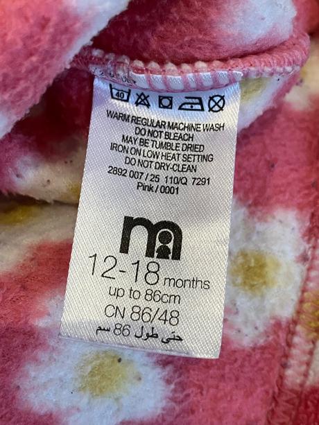 Dievčenská flisová mikina s kvetmi, 86