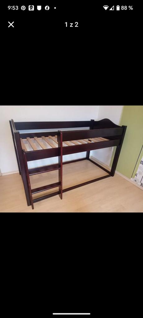 Posteľ poschodová (drevená) 80x160, šírka (cm): 80,dĺžka (cm): 160