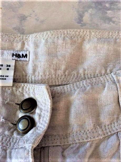 Ľanová naturálna sukňa, h&m,m