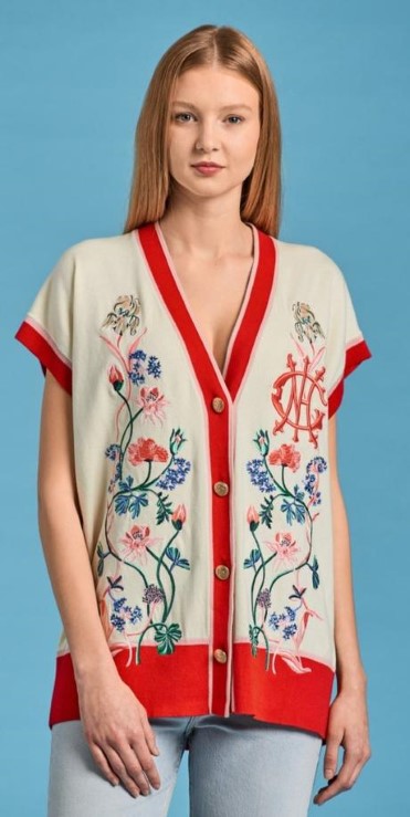 Gant luxusna vysivana krasna, kvalitna vesta l/xl, gant,l