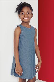 Jednoduché rifľové šaty next uk, next,110 / 116 / 164 / 170